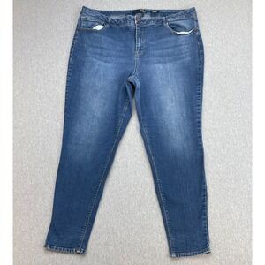 1822 Denim Jeans Womens 22W Blue Cotton Blend Stretch Adrianna High-Rise Skinny